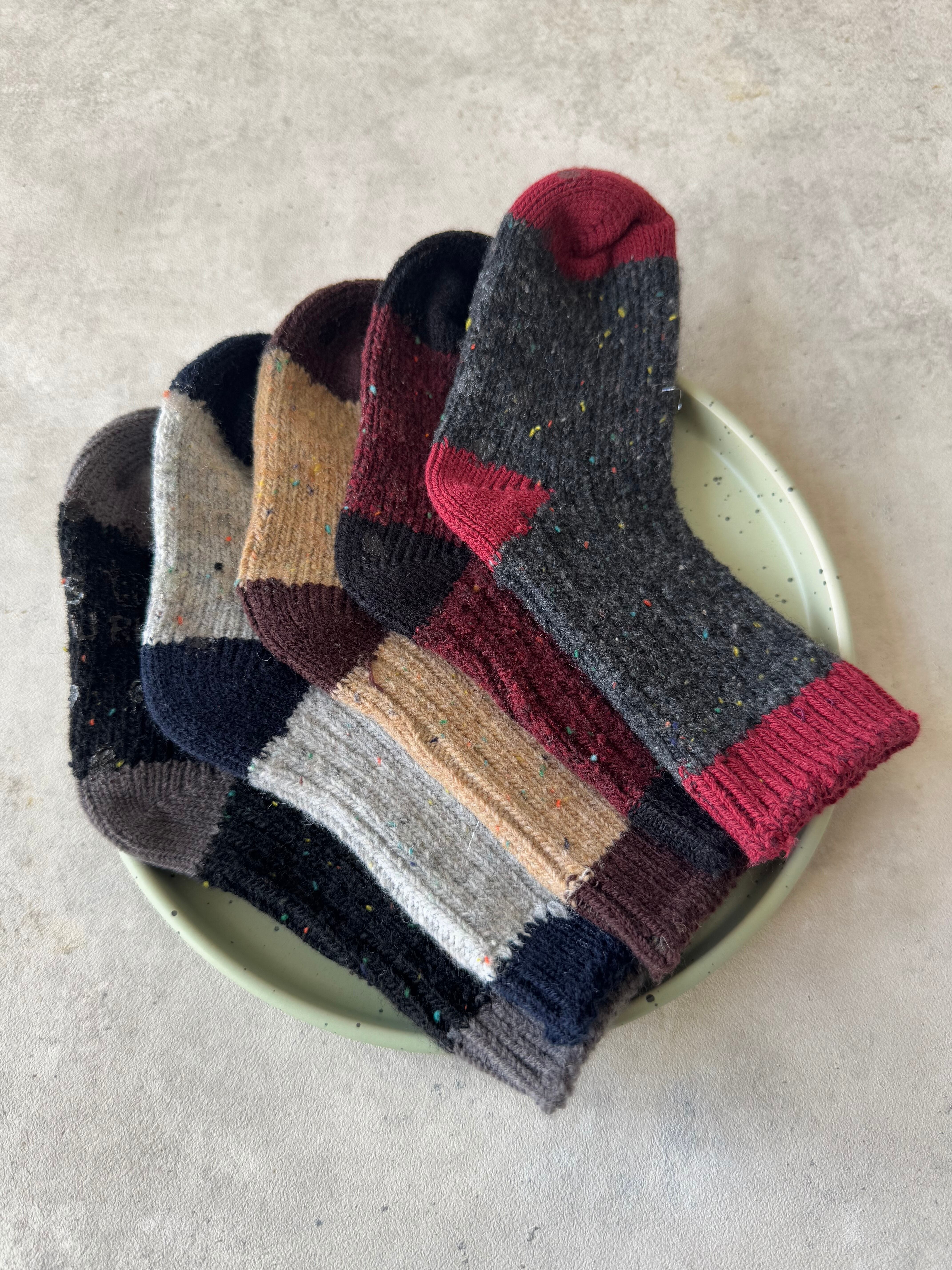 5set メランジニットバイカラー socks (13〜23cm +mom)1786