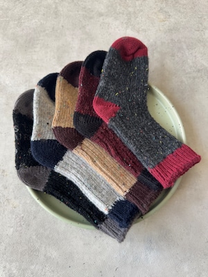 5set メランジニットバイカラー socks (13〜23cm +mom)1786