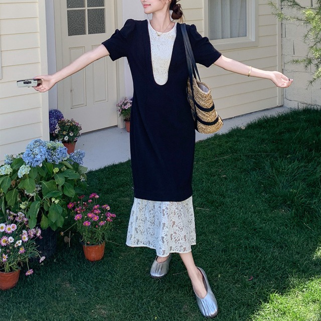 Lace splicing mermaid dress 00104