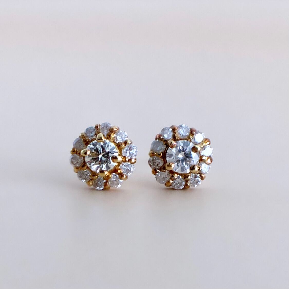 ★0.30ct★✨ダイヤモンドK18 チェーン イヤリング ピアス