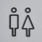 【パーツ】toilet line sign plate iron