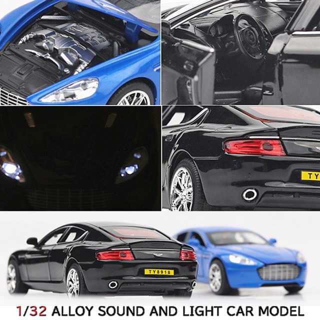 アストンマーティン ラピードS DB9 1/32 ミニカー全4色 ライト点灯 合金モデル 模型 ジオラマ