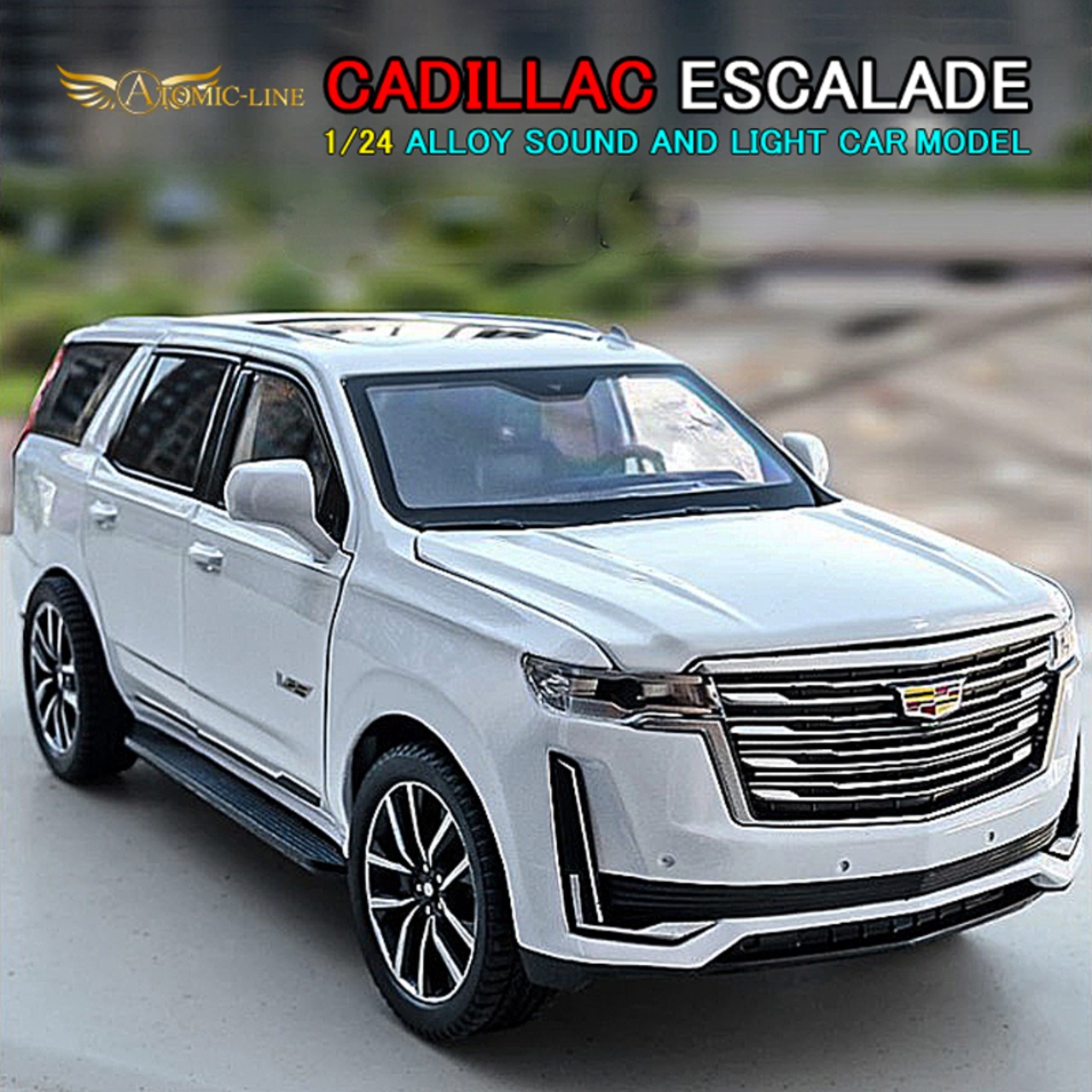キャデラック Cadillac エスカレード 1/24 ミニカー 全3色 ライト点灯 エンジンサウンド 合金モデル 模型 ジオラマ