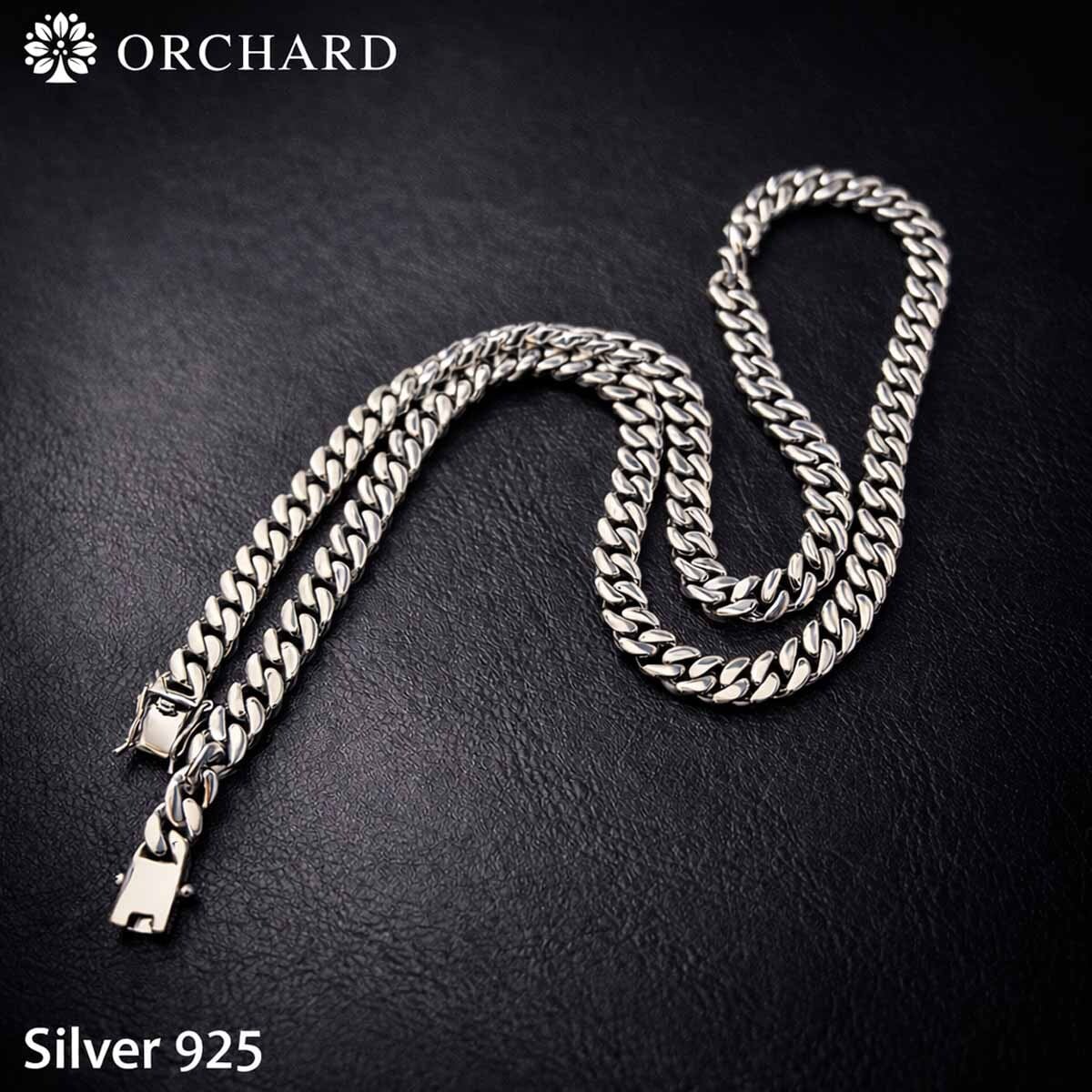 60cm 幅8mm シルバー925 ネックレス マイアミキューバン チェーン 喜平