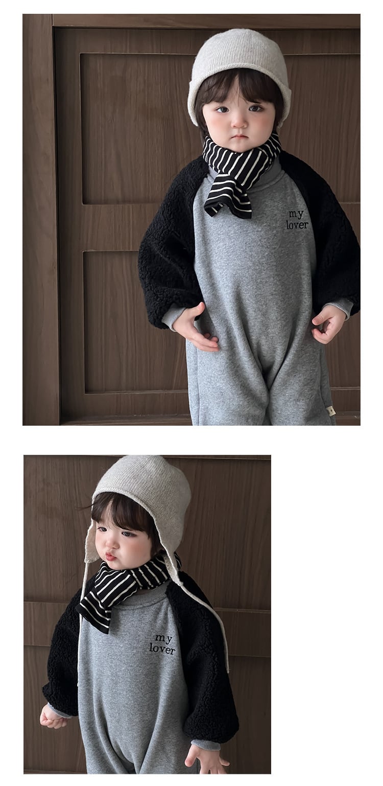 2color 裏起毛my loverカバーオール