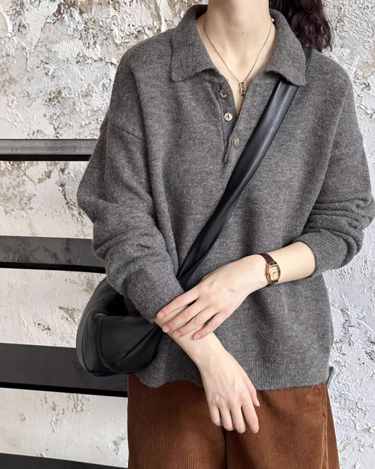 Polo collar Sweater　T20203