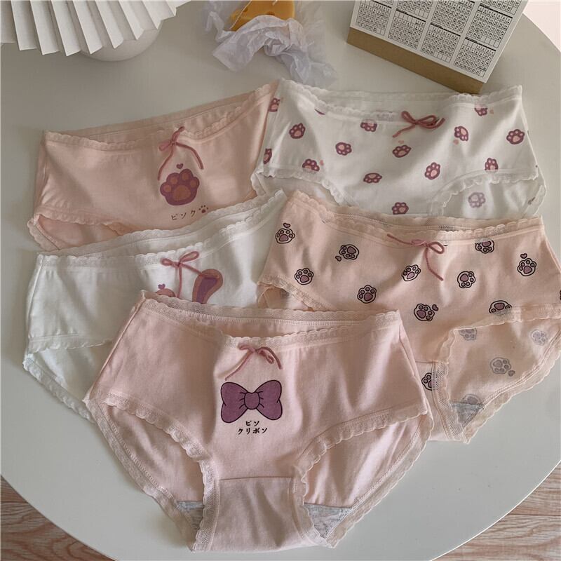 レースサマー薄手パンツ ピンク リボン コットン 夏物 ピュア 萌量不足83907538466