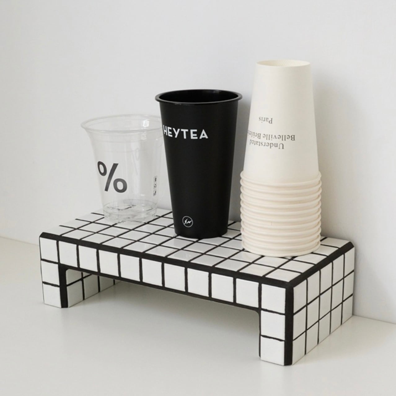 retro tile monitor tray 6colors / レトロ タイル モニター台 トレー