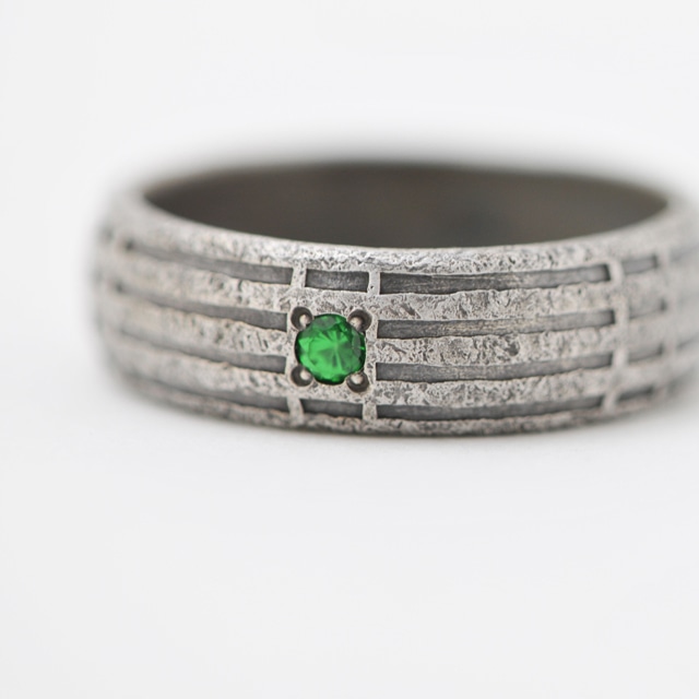 sein silver ring/green granet/Ring