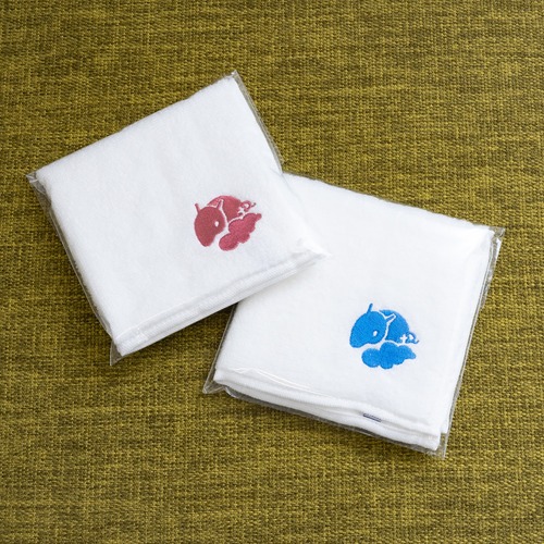 バクちゃんハンカチ（今治タオル／赤＆青）