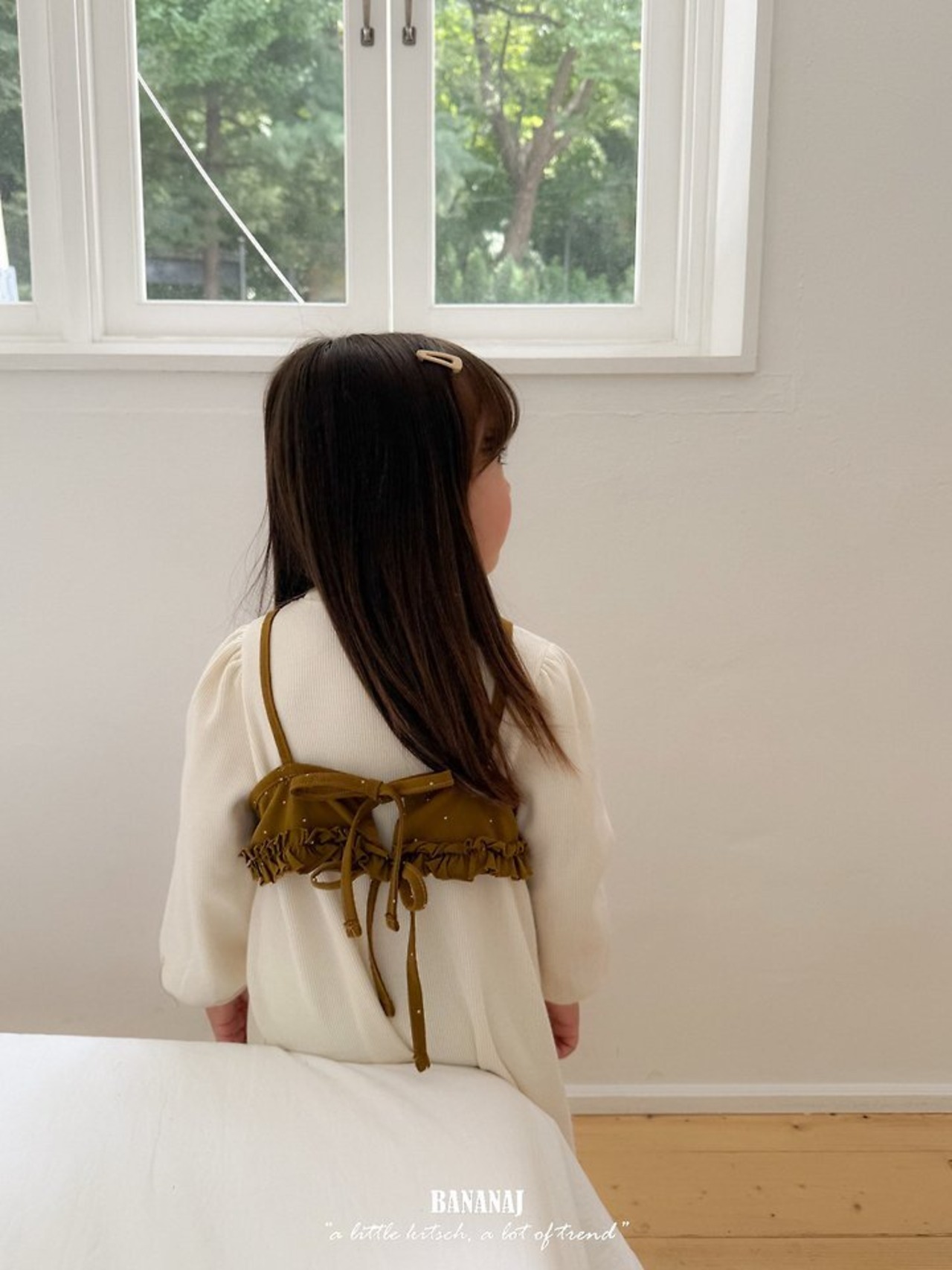 韓国子供服 / BANANA J / 26Autumn / レターリング ワッフルワンピース / 秋服 / キッズ *XS~JS*