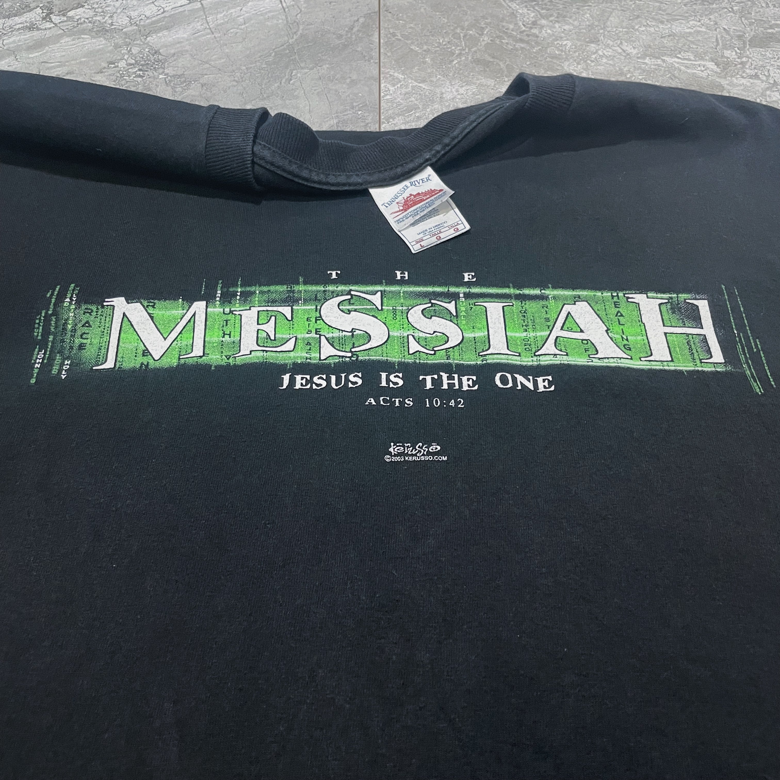 【Special】00s マトリックス 宗教パロディTシャツ アートピース L 00s マトリックス “ジーザスパロディ” | Avalon -vintage-