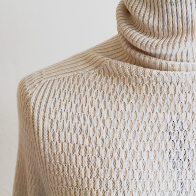 JUN MIKAMI 【 womens 】sheer mock neck pullover knit