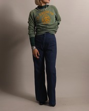 1960's Unknown / Rib Long Tee - Green