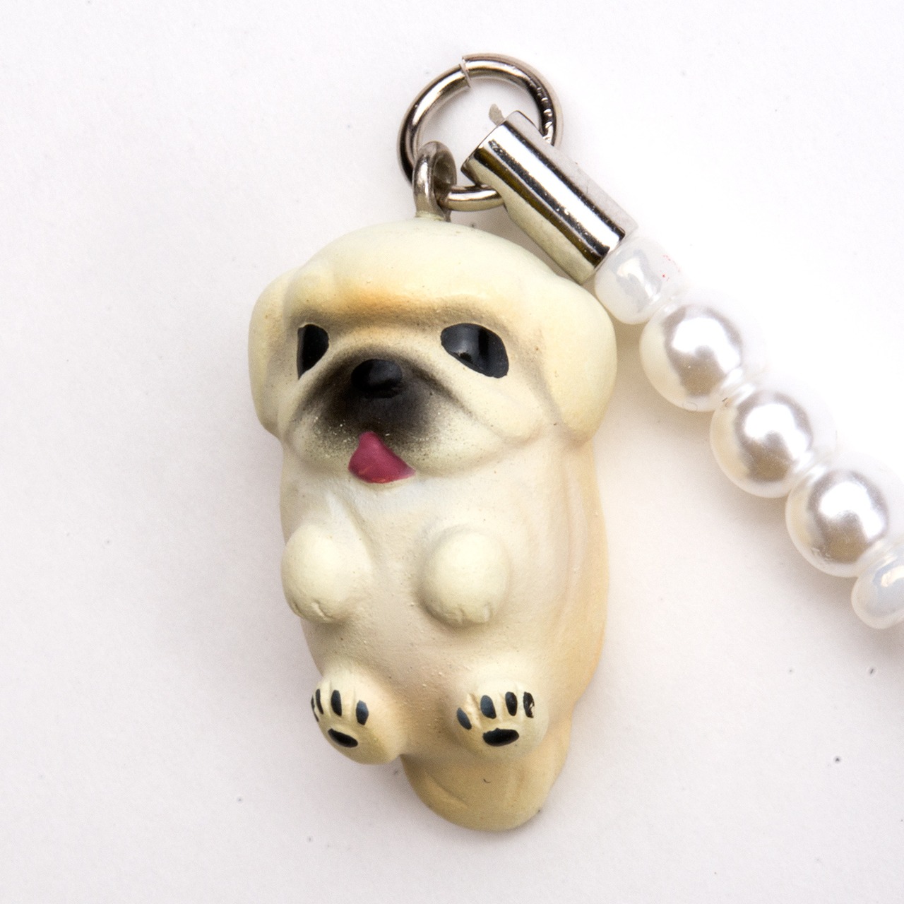 Dog 92 Pekingese ペキニーズ クリーム ビーズ ストラップ DN-2601