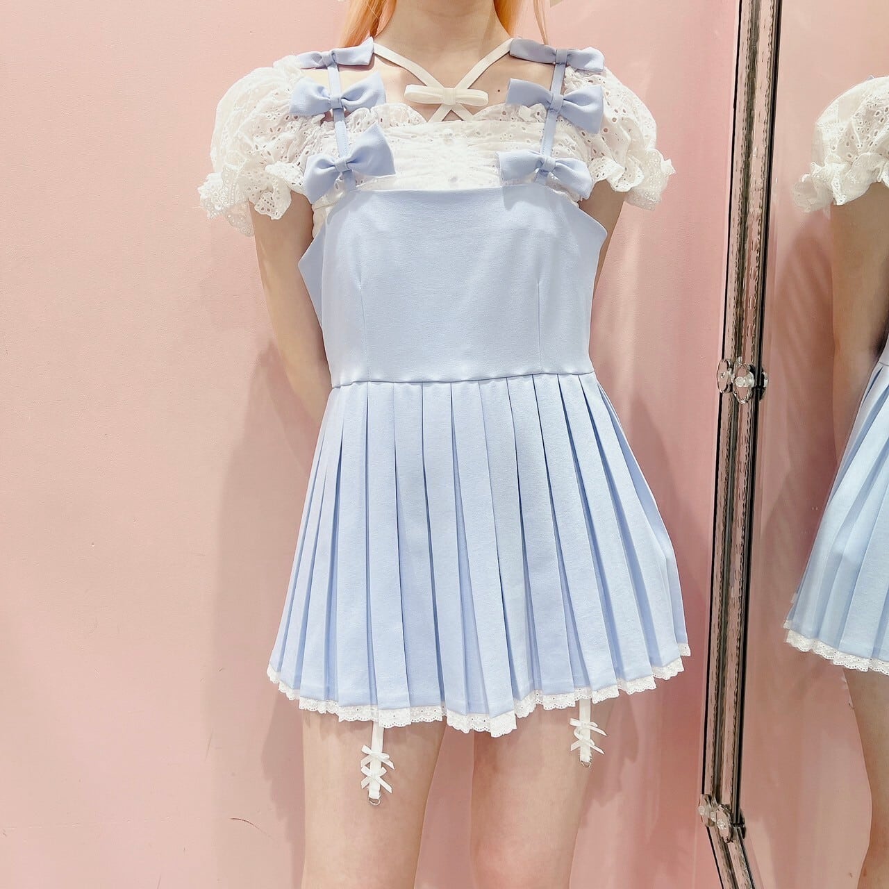 ♡ lilLilly Starry マシュマロチュニックワンピ WHITE