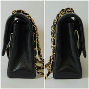 CHANEL シャネル マトラッセ 25 ラムスキン ダブルフラップ ダブルチェーン ショルダーバッグ ゴールド金具 ブラック 4番台