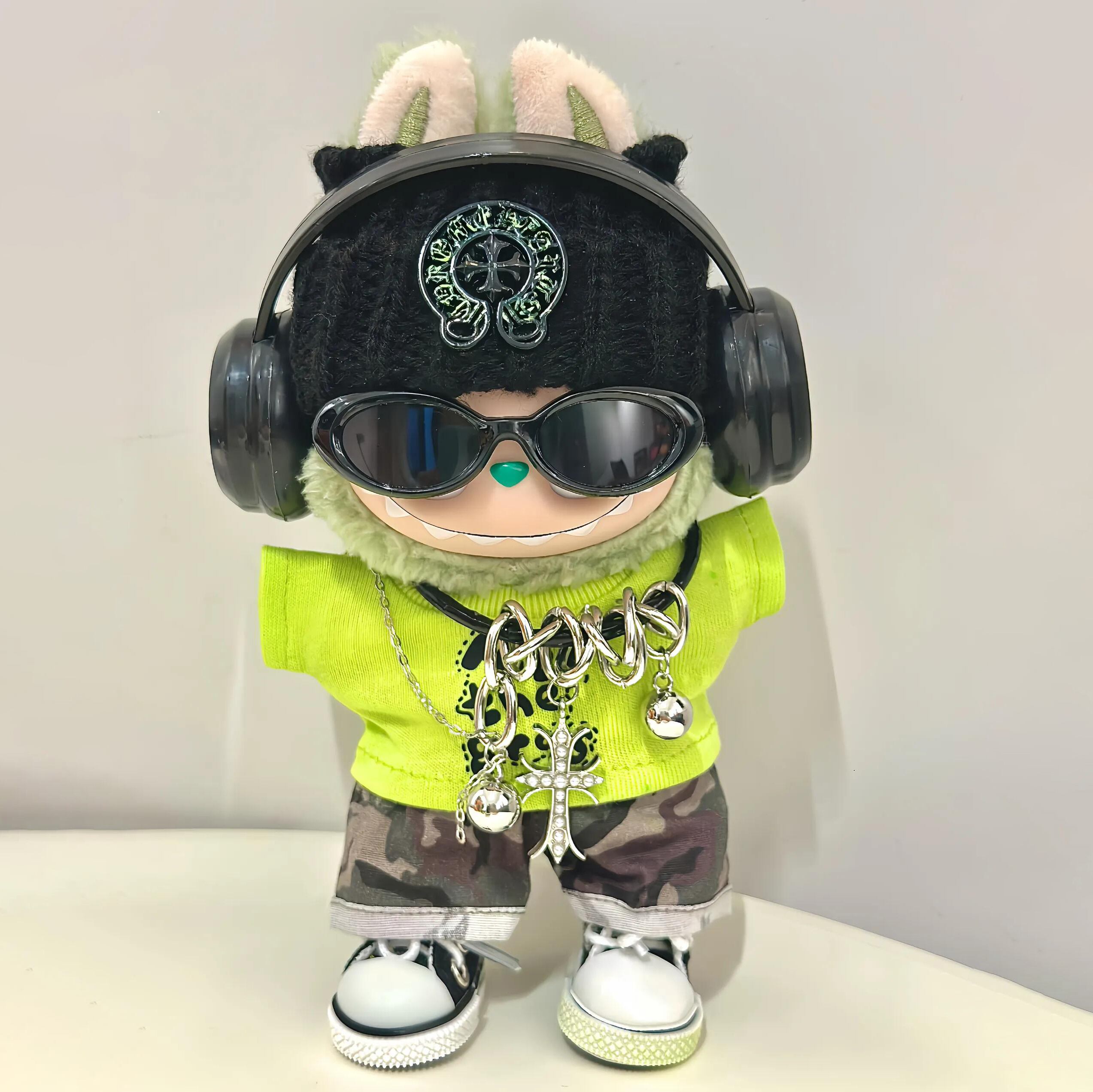 かっこいいと可愛いの両立 !個性を引き出す♡ Labubu ストリートコーデ 7点セット 5cm17cm兼用 ラブブ おしゃれ カッコカワな着せ替え