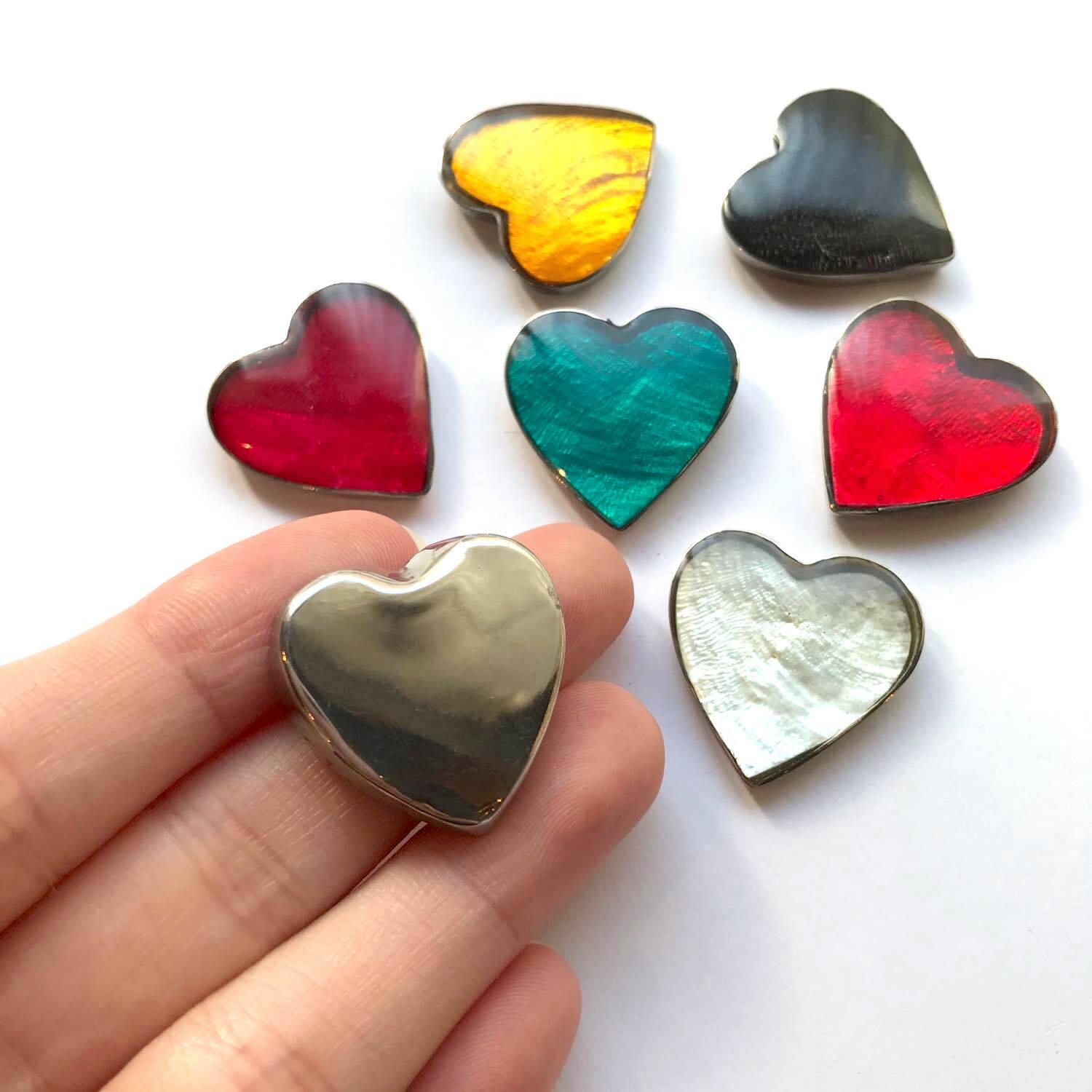 シェル入りハートカボションS（25mm） | Dua-アクセサリーパーツショップ