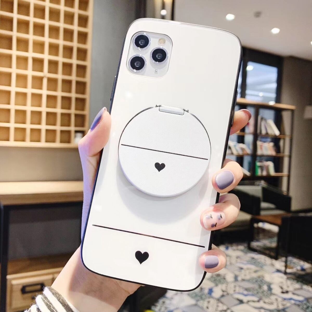 Iphone ケース 韓国 ラインハートミラー付きケース カバー 強化ガラス 個性的 シンプル 大人 可愛い おしゃれ ハート 鏡 Iphone7 Iphone8 Iphonese2 Iphonex Iphonexs Iphonexr Iphonexsmax Iphone11 Iphone11pro Iphone11promax Iphone12 Iphone12pro Iphone12promax