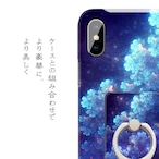 青藍 - 和風 スマホリング(四角 or ハート)