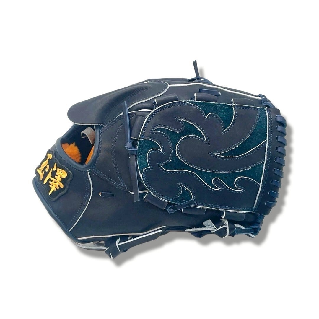 【硬式】玉澤 HERO'S 投手用(ピッチャー用) グローブ HE-01N 肉厚デザインウェブ(本体:Nブラック 紐:Nブラック)|タマザワ _02