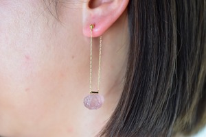 【monaka】Morganite earrings - モルガナイト