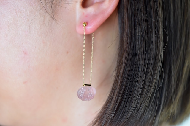 【monaka】Morganite earrings - モルガナイト