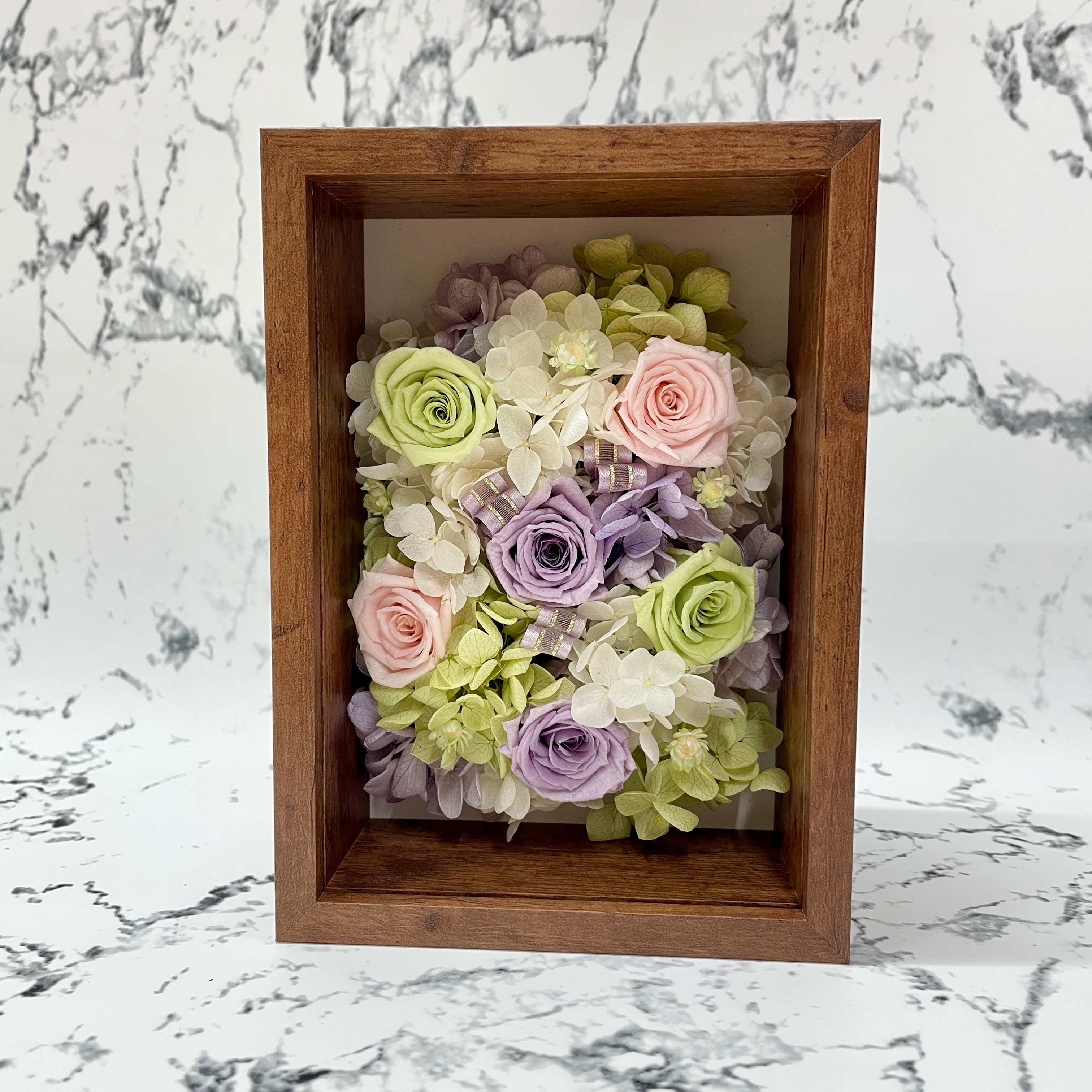 木製BOXアレンジ】プリザーブドフラワー/パープルピンク系 | さくらかん