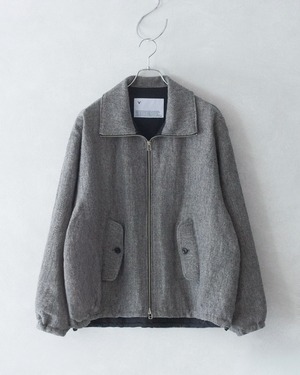 VOAAOV WOOL LINEN HERRINGBONE Blouson GREY