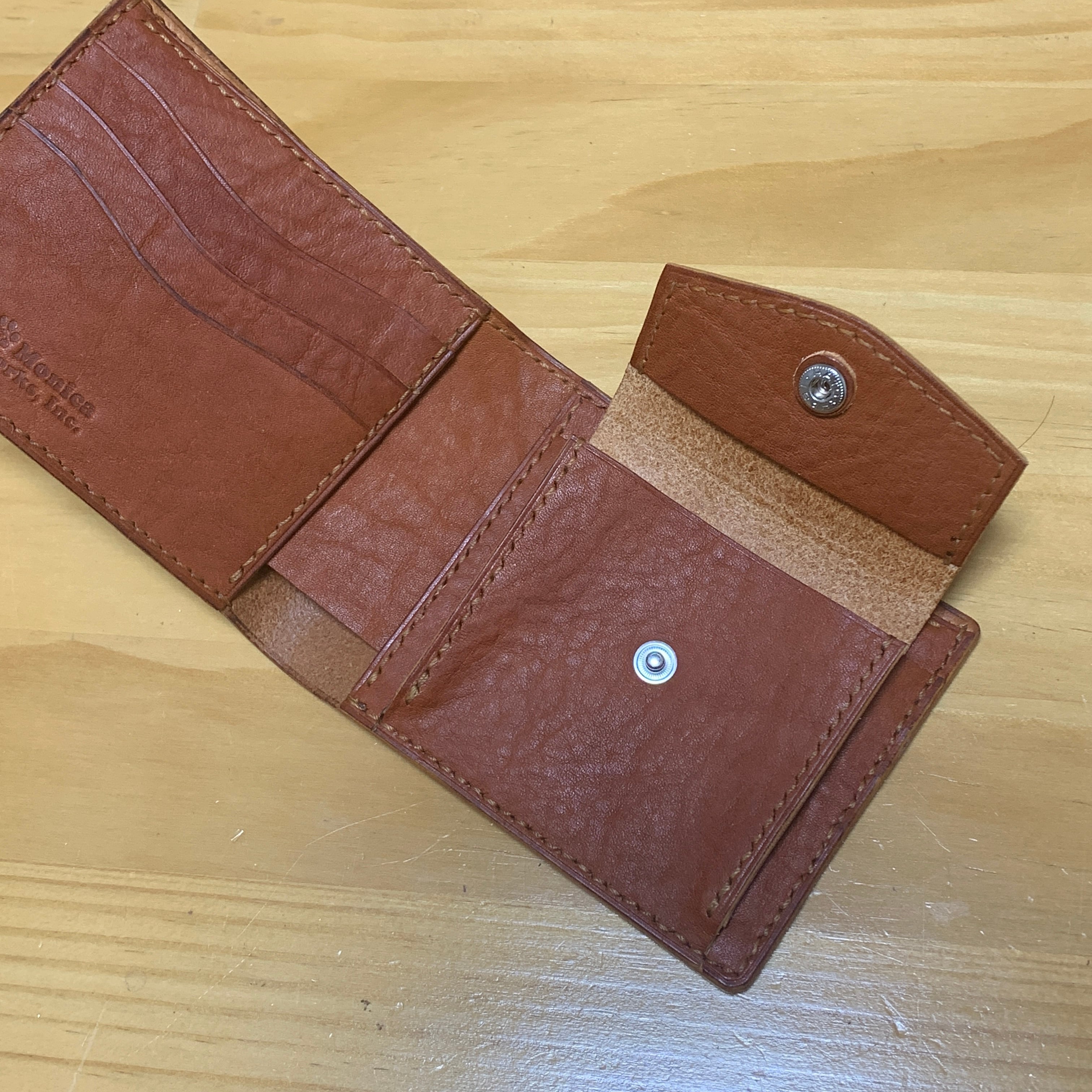 小銭入れ付き 二つ折り財布型の抜き型 パンチ型紙レザークラフト-