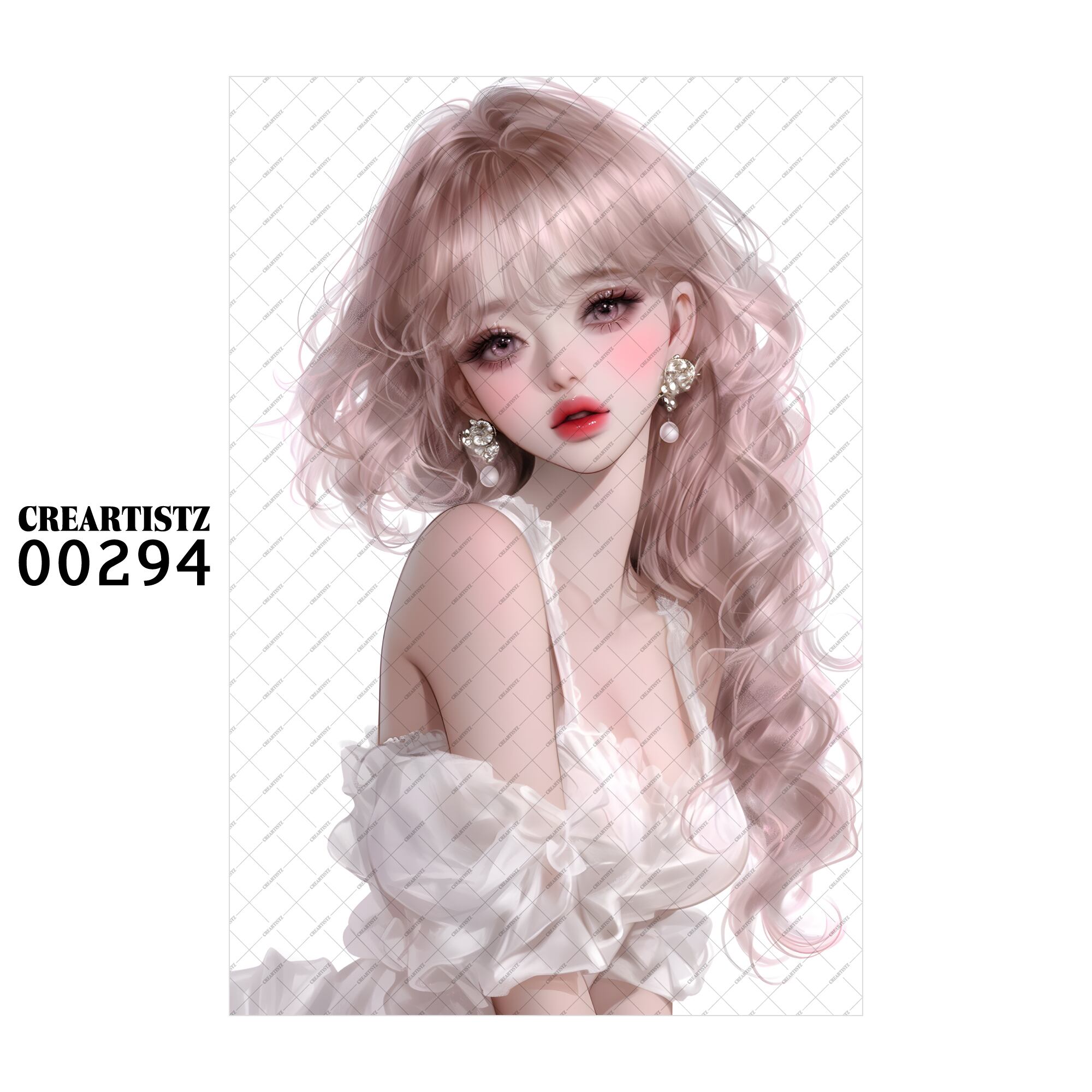 00294 ガール キュート オリジナル ペーパー/ステッカー 4枚セット CREARTISTZ