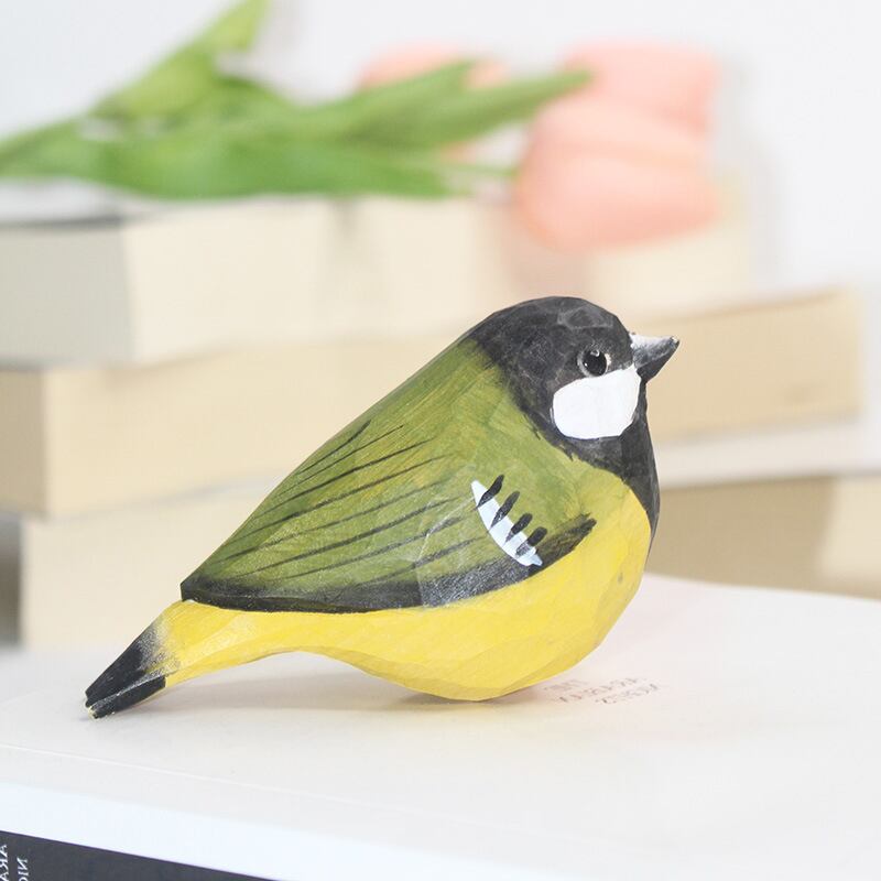 木製の鳥の彫刻 ハシビロコウ＋シマエナガ等 10％オフのお得なセット
