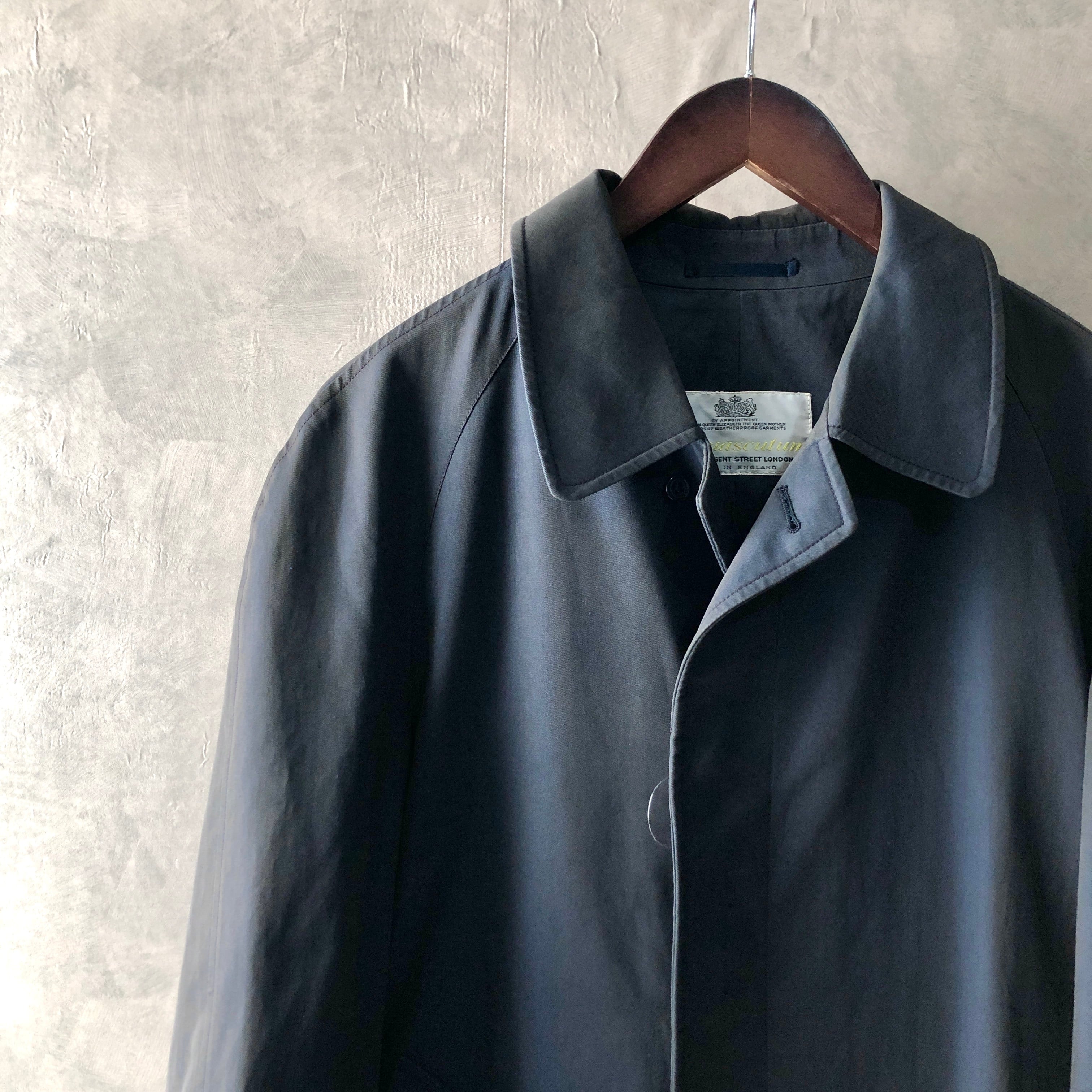 【格安出品】aquascutum ステンカラーコート 70's ネイビー