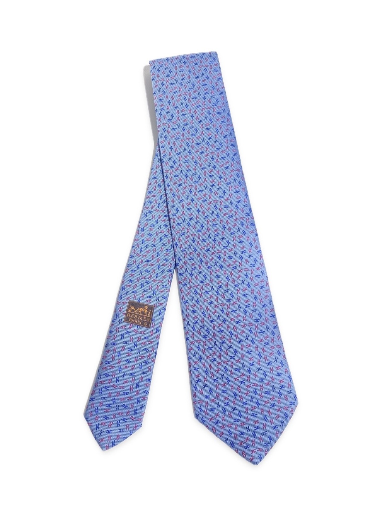 HERMES エルメス ネクタイ ヘヴィシルクタイ 8㎝ H659194T07 《スパークリング》CIEL / ROUGE / BLEU