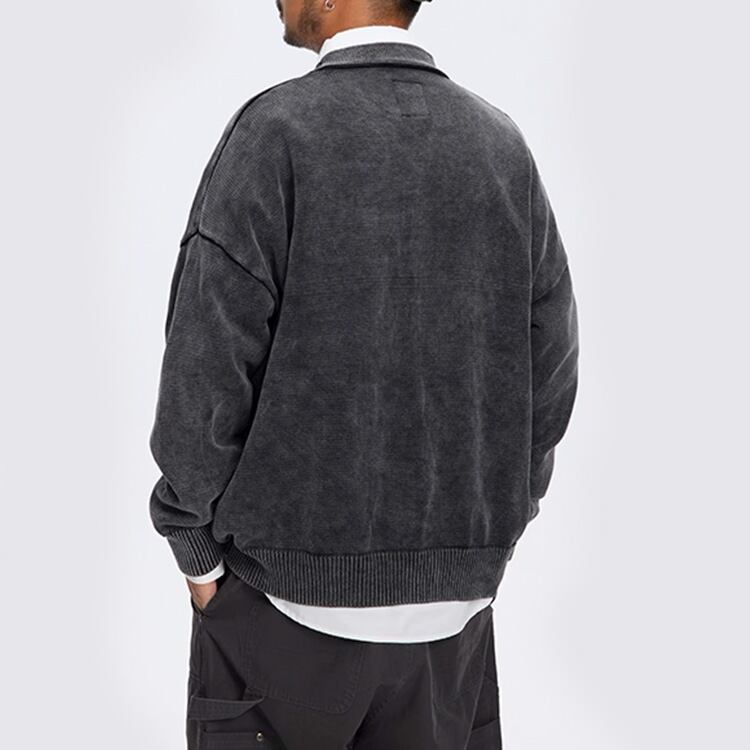 ★RETRO DISTRESSED WASHED DRAPE SWEATER　　　A0836