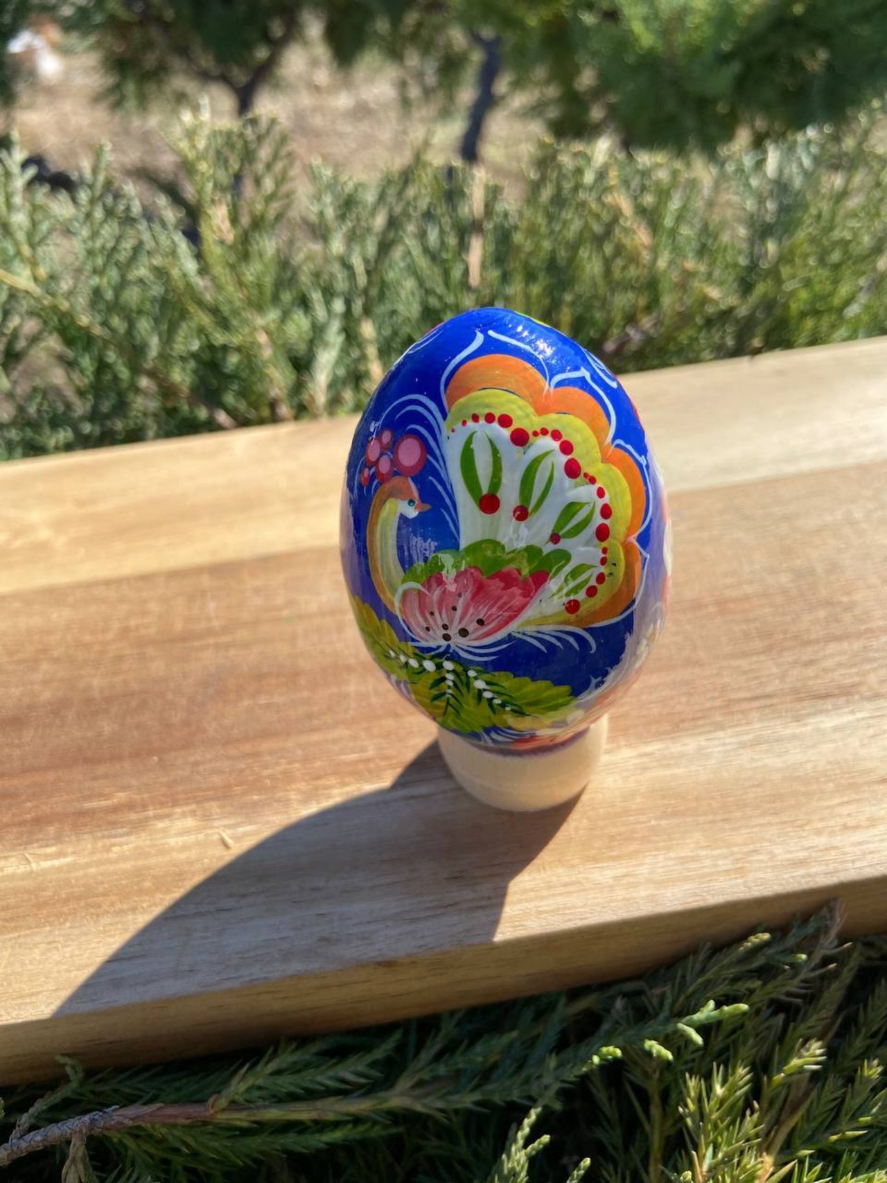 ペトリキウカ塗り　木製イースター・エッグ 7cm　ホメンコ作 - 3