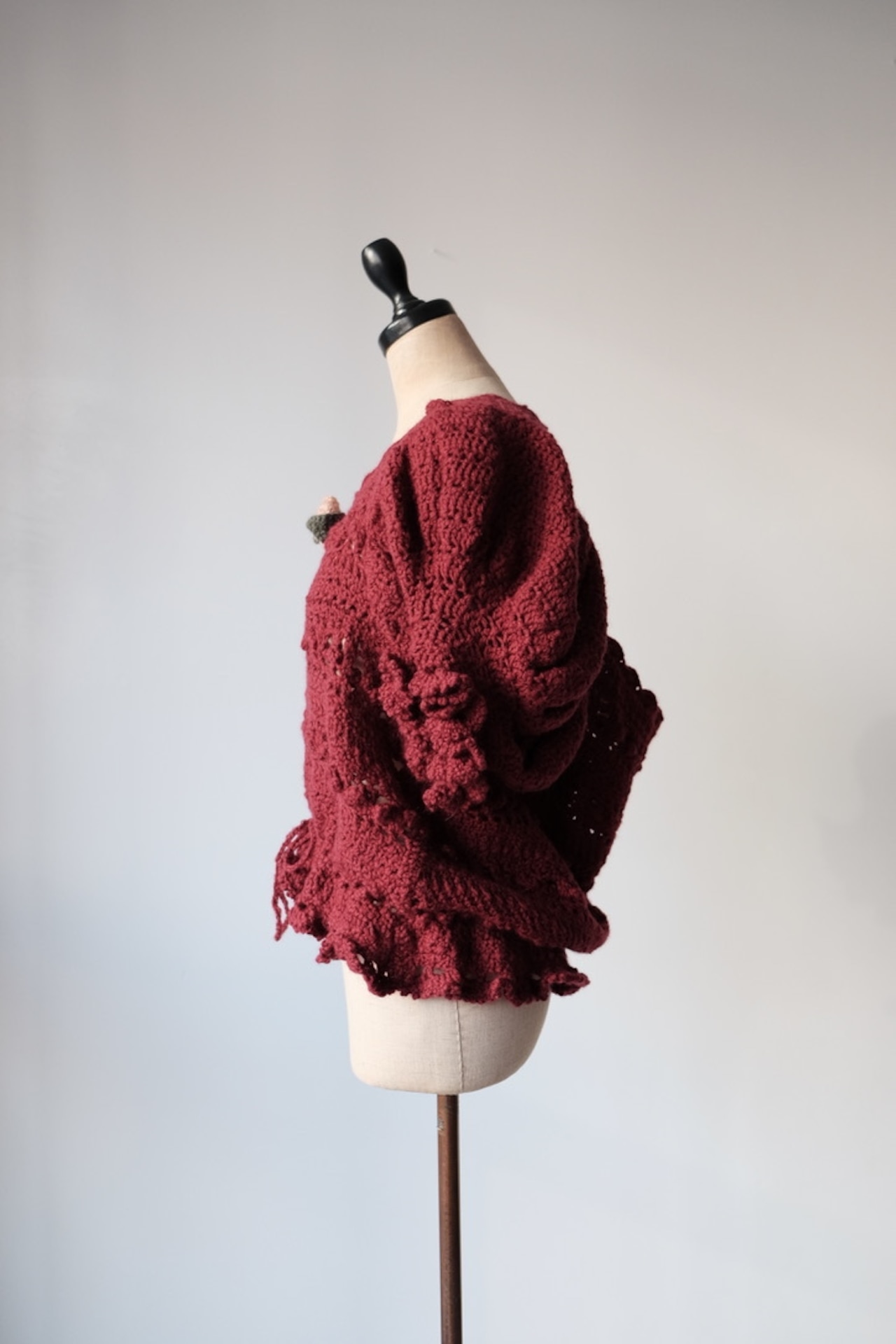 Crochet rose sweater