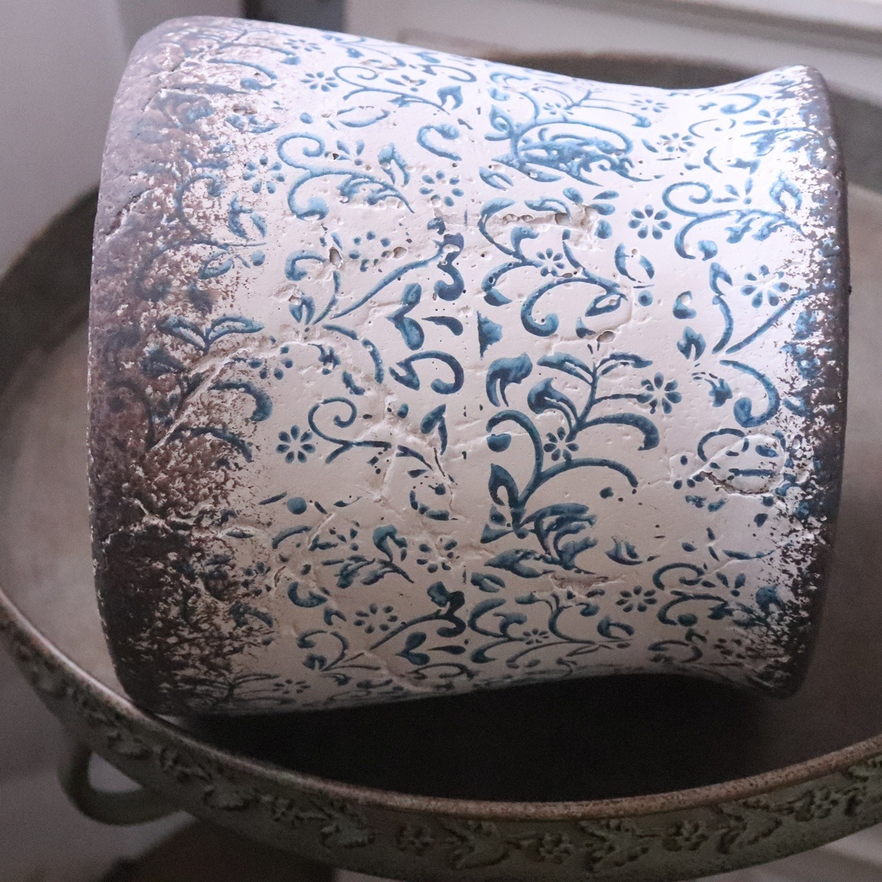 植木鉢　アンプリメフルールポットL｜陶器　シャビーシック　寄せ植えして飾ると素敵なガーデンになる　16233