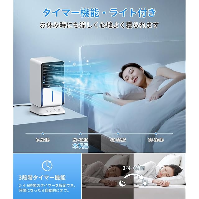 冷風扇 冷風機 強力 人気180度のスイング力、ナノスプレー強力冷感卓上
