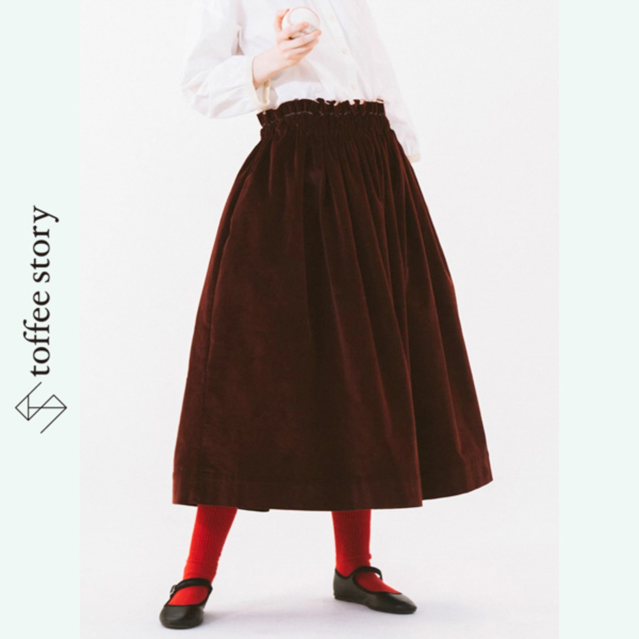 木の実色コーデュロイと秋物語スカート 《W0198》