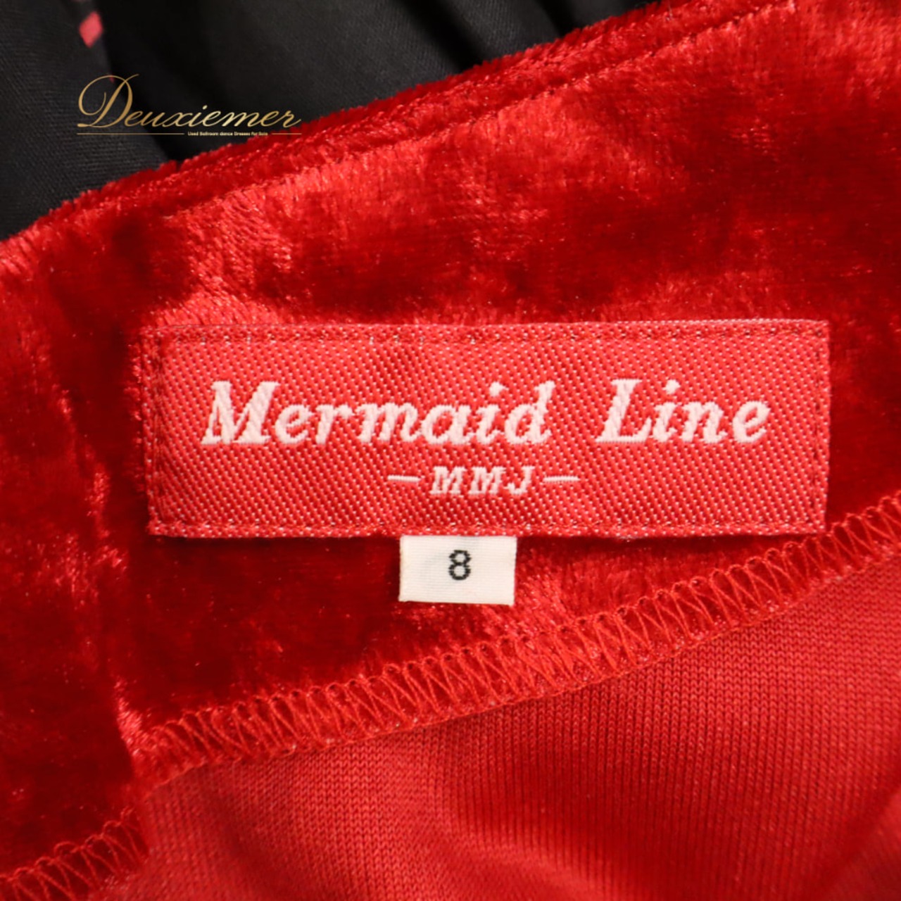 フラダンス 衣装 MermaidLine MMJ マーメイドライン エムエムジェイ ワンピース ドレス レッド系 ベロア生地 光沢感 植物柄 ハワイアンプリント ハワイアン アロハ フラ ダンス レッスン 練習 ハワイアンダンス 赤 黒 ブラック系 フレアスカート 華やか 鮮やか かわいい おしゃれ