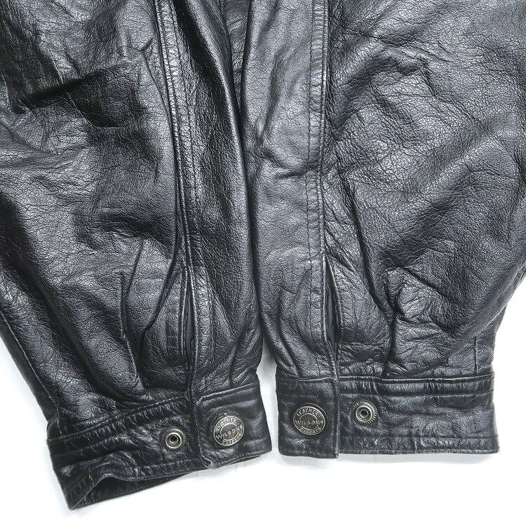 古着 WILSONS 本革 レザージャケット ブルゾン ブラック 表記：M