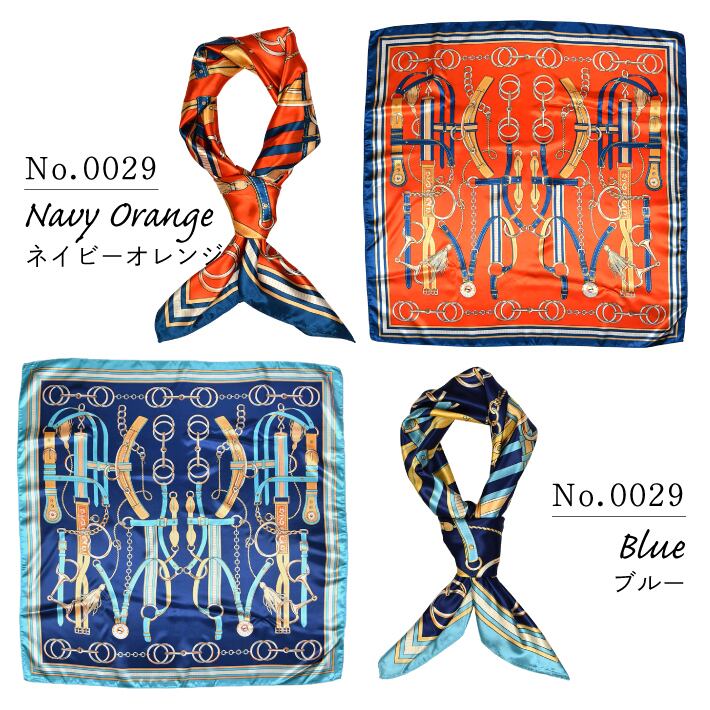 大判 正方形 スカーフ 90cm F シルク調 レディース ストール | HAPI&Co