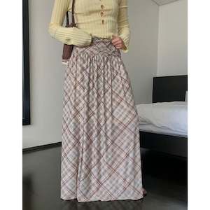 mesh cool plaid skirt <2colors>