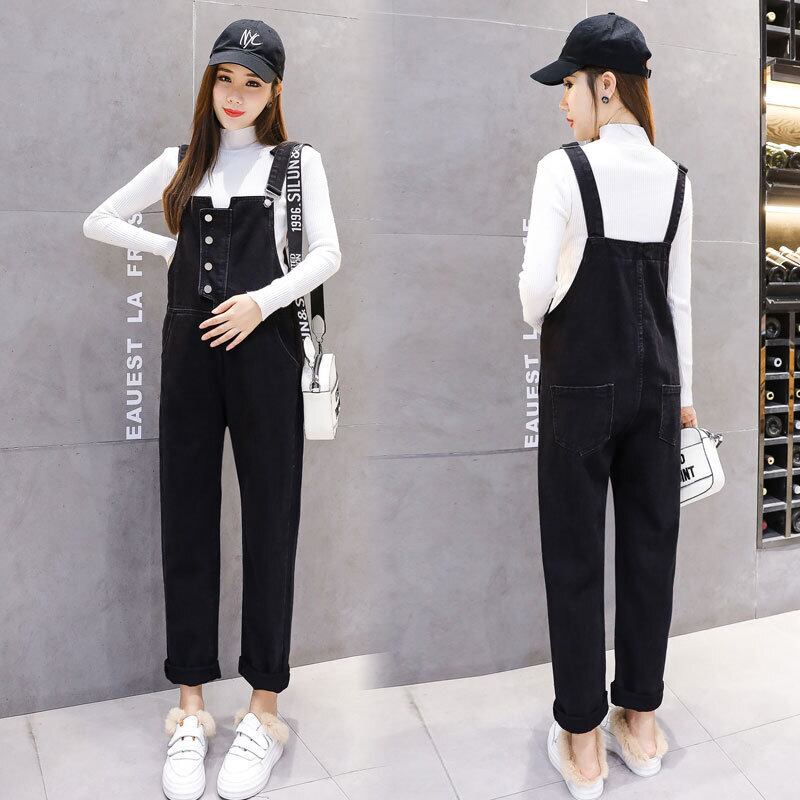 【新作】【送料無料】 マタニティウェア2019春と秋の新しいマタニティスーツ、ニットハイネック長袖+よだれかけ妊娠ツーピースセット-アリババ ロング スプリング 春物 オータム 秋物 expec229581339496