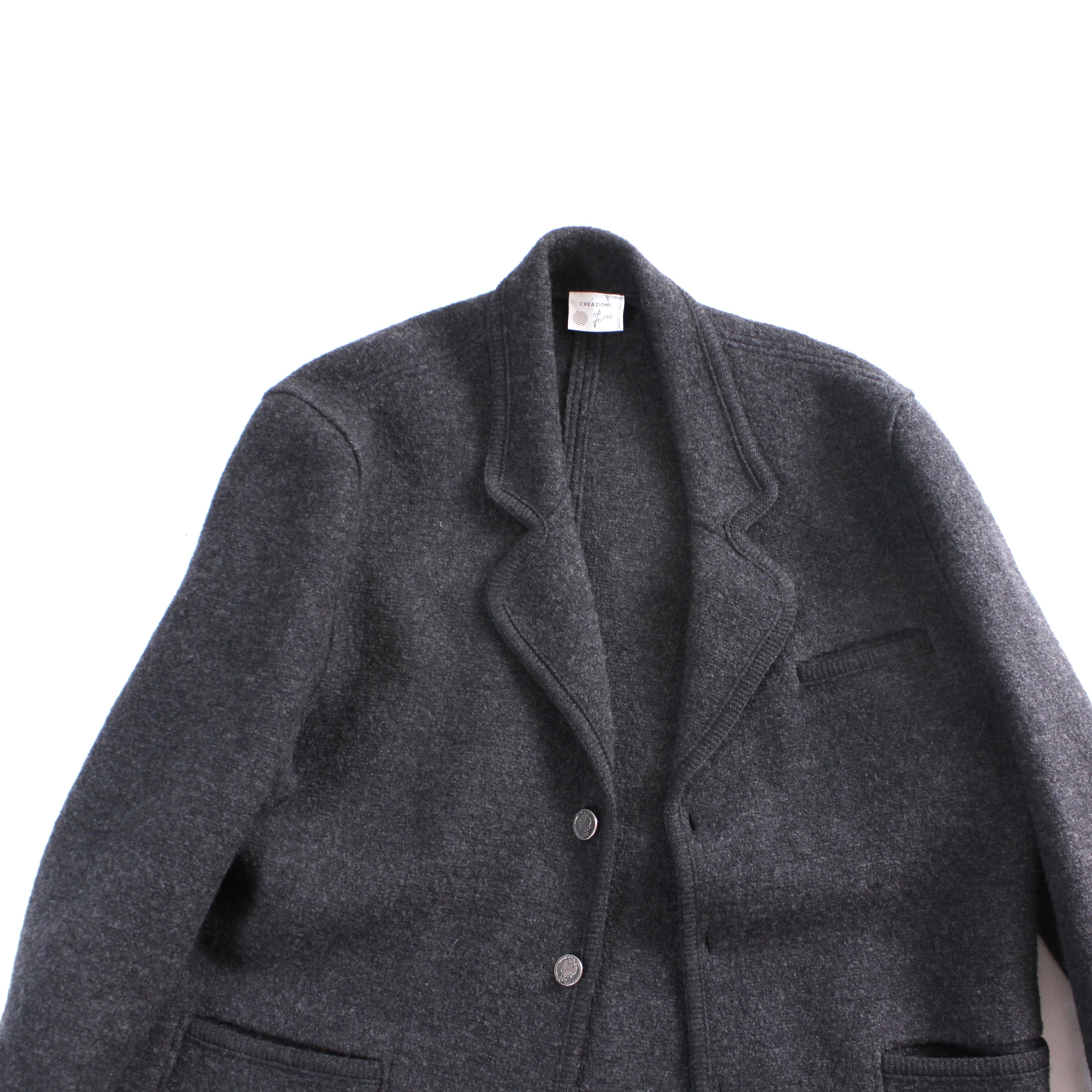 0721. boiled wool tyrolean jacket made in Italy グレー ボイルド