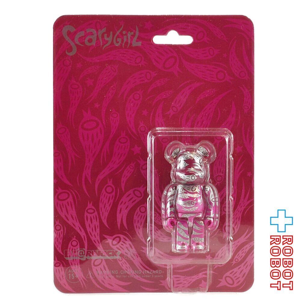 メディコム BE@RBRICK 100％ ベアブリック スケアリーガール シルバー 