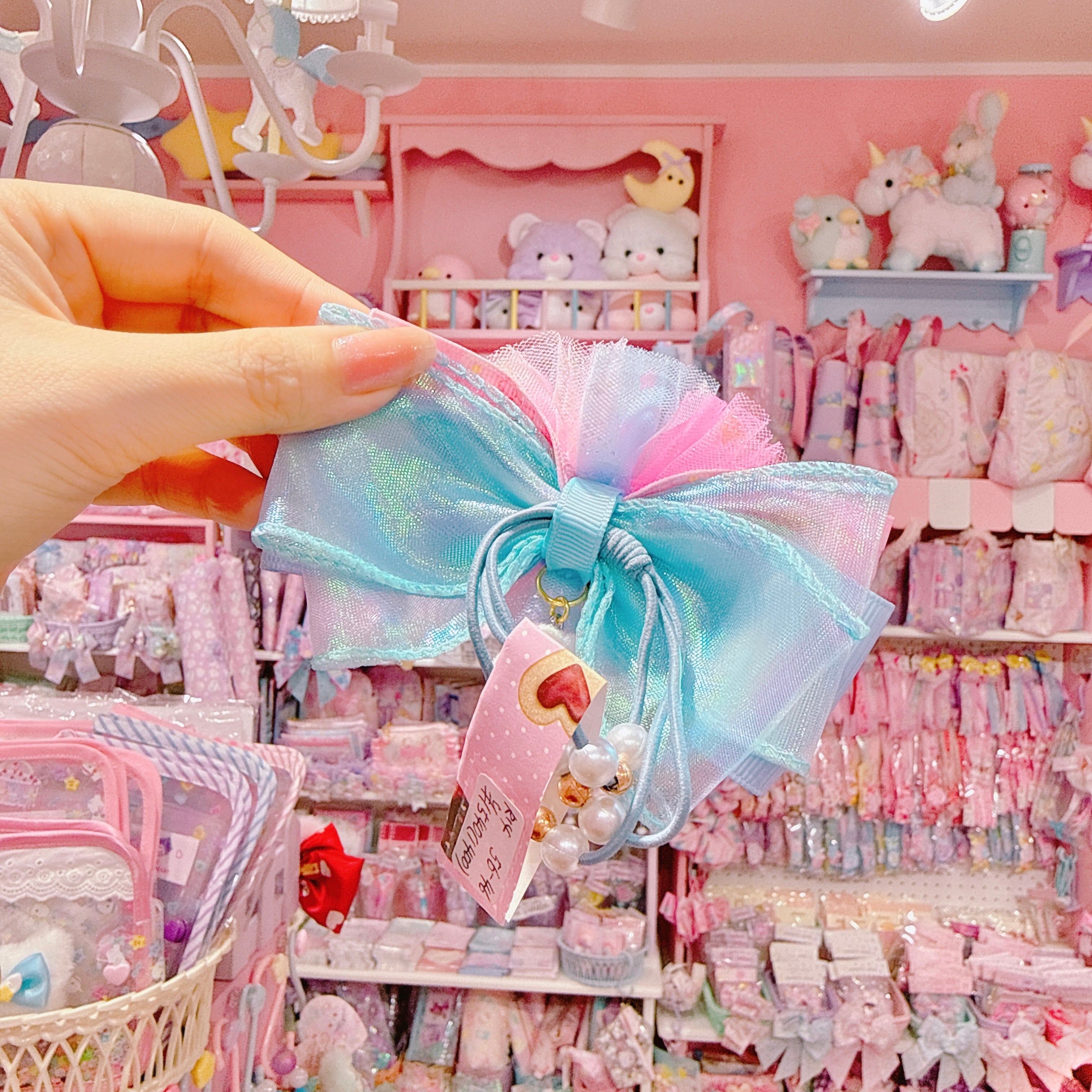 【R14】56-46パステルチュールオーガンジーヘアゴム