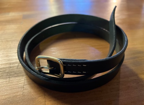 NAVY ORIGINAL LEATHER NARROW BELT